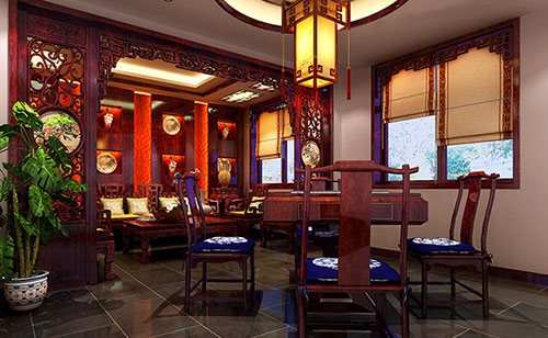 汇川古典中式风格茶楼包间设计装修效果图